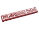 Part No: 6636pb261  Name: Tile 1 x 6 with Red 'THE IMPOSSIBLE DREAM' on White Background Pattern (Sticker) - Set 10272