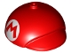 Part No: 69222pb01  Name: Large Figure Headgear, Super Mario Cap with Small Pin Hole with Capital Letter M in White Circle Pattern on Both Sides (Propeller Mario)