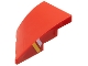 Part No: 6929pb001  Name: Wedge 4 x 2 Right No Studs with White and Yellow Stripes on Side Pattern