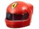 Part No: 7071pb01  Name: Minifigure, Headgear Helmet Formula 1 with Molded Trans-Black Visor and Printed Ferrari Logo Pattern