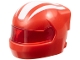 Part No: 7071pb19  Name: Minifigure, Headgear Helmet Formula 1 with Molded Trans-Red Visor and Printed White Stripes Pattern