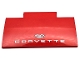 Lot ID: 402212493  Part No: 71771pb01  Name: Slope, Curved 5 x 8 x 2/3 with Silver 'CORVETTE' and Flags Logo Pattern