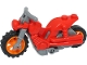 Part No: 75537c01  Name: Stuntz Flywheel Motorcycle Bike Dual Exhaust with Dark Bluish Gray Frame and Handlebars and Orange Wheels