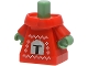 Part No: 7789pb03  Name: Body Baby / Toddler Long Robe with Fixed Arms with Molded Sand Green Hands and Printed Knit Fair Isle Holiday Sweater with Silver SW Mandalorian Helmet and White Snowflakes Pattern