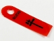 Lot ID: 327901731  Part No: 80107pls01c  Name: Plastic Part for Set 80107 - Red Banner with Black Chinese Logogram '牛' (Ox) Pattern
