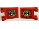 Lego part: Flag 2 x 2 Square with Flared Edge with Hourglass in Bright Green and Yellow Circles, Blue, White and Medium Azure Vines and Black Stripes Pattern on Both Sides Model Left Side (Stickers) - Set 71461