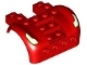 Lego part: Vehicle, Mudguard 6 x 4 with 4 Studs on Front with White Headlights and Yellow Blinkers with Black Outline Pattern