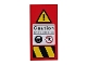 Part No: 87079pb0420  Name: Tile 2 x 4 with Triangle and Exclamation Mark, 'Caution unstable area', Warnings and Danger Stripes on Transparent Background Pattern (Sticker) - Set 76037