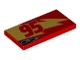 Part No: 87079pb0435R  Name: Tile 2 x 4 with Gold Lightning, Red '95' and Exhaust Pipes Pattern Model Right Side