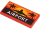 Part No: 87079pb0800  Name: Tile 2 x 4 with White 'AIRPORT', Sunset and Black Airplane and Palm Trees Pattern (Sticker) - Set 60262