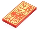 Part No: 87079pb1084  Name: Tile 2 x 4 with Gold Family Up Late and Chinese Logogram '除夕守歲' (Staying Up Late New Year's Eve) Pattern (Sticker) - Set 80108