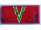 Part No: 87079pb1249  Name: Tile 2 x 4 with Vehicle Hood with Oil Stains, Bright Green and Bright Light Yellow Capital Letter V Pattern (Sticker) - Set 70421