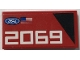 Part No: 87079pb1613R  Name: Tile 2 x 4 with Ford Logo, United States of America (USA) Flag, Black Triangle, and White '2069' Pattern Model Right Side (Sticker) - Set 76905