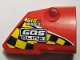 Part No: 87086pb041  Name: Technic, Panel Fairing # 2 Small Smooth Short, Side B with Black and Yellow Squares, 'BIG big WHEELS', 'GASoline' Pattern (Sticker) - Set 42005