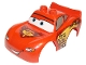 Part No: 88765pb03  Name: Duplo Car Body 2 Top Studs and Spoiler with Cars Lightning McQueen Piston Cup Pattern
