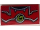 Part No: 88930pb096  Name: Slope, Curved 2 x 4 x 2/3 with Bottom Tubes with Red and Silver Armor and Lime Swirl Symbol Pattern (Sticker) - Set 70669