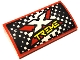 Part No: 88930pb154  Name: Slope, Curved 2 x 4 x 2/3 with Bottom Tubes with Xtreme Logo on Black and White Checkered Background Pattern (Sticker) - Set 60254