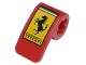 Part No: 89679pb001  Name: Technic, Panel Curved 2 x 1 x 1 with Ferrari Logo, Black Horse on Yellow Rectangle Pattern