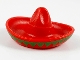 Part No: 90307pb02  Name: Minifigure, Headgear Hat, Mexican Sombrero with Bright Green Trim Pattern