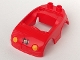Lot ID: 249404655  Part No: 92014pb04  Name: Duplo Car Body with 2 Studs on Back and Yellow Headlights and Reverse Fire Logo Pattern (fits over Car Base 2 x 4)