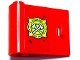 Part No: 92262pb008  Name: Door 1 x 3 x 2 Left - Open Between Top and Bottom Hinge with Gold 'NEWBURY FIRE DEPT' Badge and Crossed Silver Axes Pattern (Sticker) - Set 70436