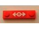 Part No: 92593pb001  Name: Plate, Modified 1 x 4 with 2 Studs without Groove with Train Logo White Pattern (Sticker) - Set 3677