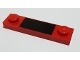 Part No: 92593pb038  Name: Plate, Modified 1 x 4 with 2 Studs without Groove with Black Rectangle Pattern