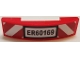 Part No: 93273pb117  Name: Slope, Curved 4 x 1 x 2/3 Double with 'ER60169' and Red and White Danger Stripes Pattern (Sticker) - Set 60169