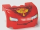 Lot ID: 390626320  Part No: 93587pb07  Name: Vehicle, Mudguard 3 x 4 x 1 2/3 Curved with Front with Headlights, Thin Smile, Chin Dimple and 'PISTON CUP' Pattern