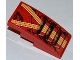 Part No: 93606pb008  Name: Slope, Curved 4 x 2 with Orange and White Lines and 3 Air Intakes Pattern (Sticker) - Set 9092