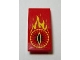 Part No: 93606pb016  Name: Slope, Curved 4 x 2 with Yellow Flames and Eye of Sauron Pattern (Sticker) - Set 79006