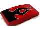Part No: 93606pb228  Name: Slope, Curved 4 x 2 with Black Flames with Silver Outline Pattern
