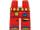Part No: 970c00pb1748  Name: Hips and Legs with Pockets, Torn Knee, Yellow and Blue Belt with Buckle, Minifigure Head, Brick and Shoe Tips Pattern (BAM)