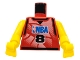 Part No: 973bpb156c01  Name: Torso Basketball Jersey Tank Top with Black Trim, NBA Logo, and Black Number  8 Pattern / Yellow NBA Arms