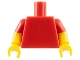 Part No: 973c64  Name: Torso Plain / Yellow Arms with Molded Red Short Sleeves Pattern / Yellow Hands