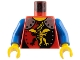 Part No: 973pb0105c02  Name: Torso Castle Armor with Standing Dragon and Silver Shoulders, Yellow Neck Pattern / Blue Arms / Yellow Hands