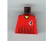 Part No: 973pb0169  Name: Torso Soccer Black Fading Stripes and Number 4 Front and Back Pattern