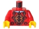 Part No: 973pb0292c01  Name: Torso Adventurers Orient Chinese Emperor Pattern / Red Arms / Yellow Hands