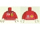 Part No: 973pb0390c01  Name: Torso Racers Ferrari Front, Vodafone Back (Stickers) without Driver Name Pattern / Red Arms / White Hands