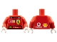 Part No: 973pb0414c01  Name: Torso Racers Ferrari Front, Vodafone Back (Stickers) with F. Massa Name Pattern / Red Arms / White Hands