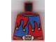 Part No: 973pb0514  Name: Torso Castle Fantasy Era Red and Blue Jester's Collar, Crown on Buckle Pattern
