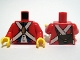 Part No: 973pb0527c01  Name: Torso Pirate Imperial Soldier Uniform with Knapsack on Back Pattern / Red Arms / Yellow Hands