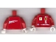 Part No: 973pb0544c01  Name: Torso Racers Ferrari front, White Streak back (Stickers) with K. Raikkonen Name Pattern / Red Arms / White Hands
