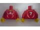 Part No: 973pb0556c01  Name: Torso Soccer Adidas Logo, Red and White No. 7 Pattern (Stickers) / Red Arms / Yellow Hands