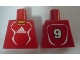 Part No: 973pb0557  Name: Torso Soccer Adidas Logo, Red and White No.9 Pattern (Stickers)