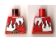 Part No: 973pb0675  Name: Torso Castle Kingdoms Red and White Jester's Collar, Lion head on Buckle Pattern