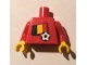 Lot ID: 206923271  Part No: 973pb0812c01  Name: Torso Soccer Red/White Team, Belgian Flag Sticker Front, Black Number Sticker Back Pattern (specify number in listing) / Red Arms / Yellow Hands