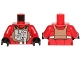 Part No: 973pb1376c01  Name: Torso SW Rebel B-wing Pilot with Medium Nougat Vest and Silver Front Panel Pattern / Red Arms / Black Hands
