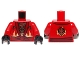 Part No: 973pb1575c01  Name: Torso Ninjago Robe with Dark Red Sash and Fire Power Emblem Pattern / Red Arms / Black Hands