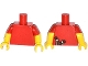 Lot ID: 389721984  Part No: 973pb1674c01  Name: Torso Simpsons Plain with Slingshot Pattern / Yellow Arms with Molded Red Short Sleeves Pattern / Yellow Hands